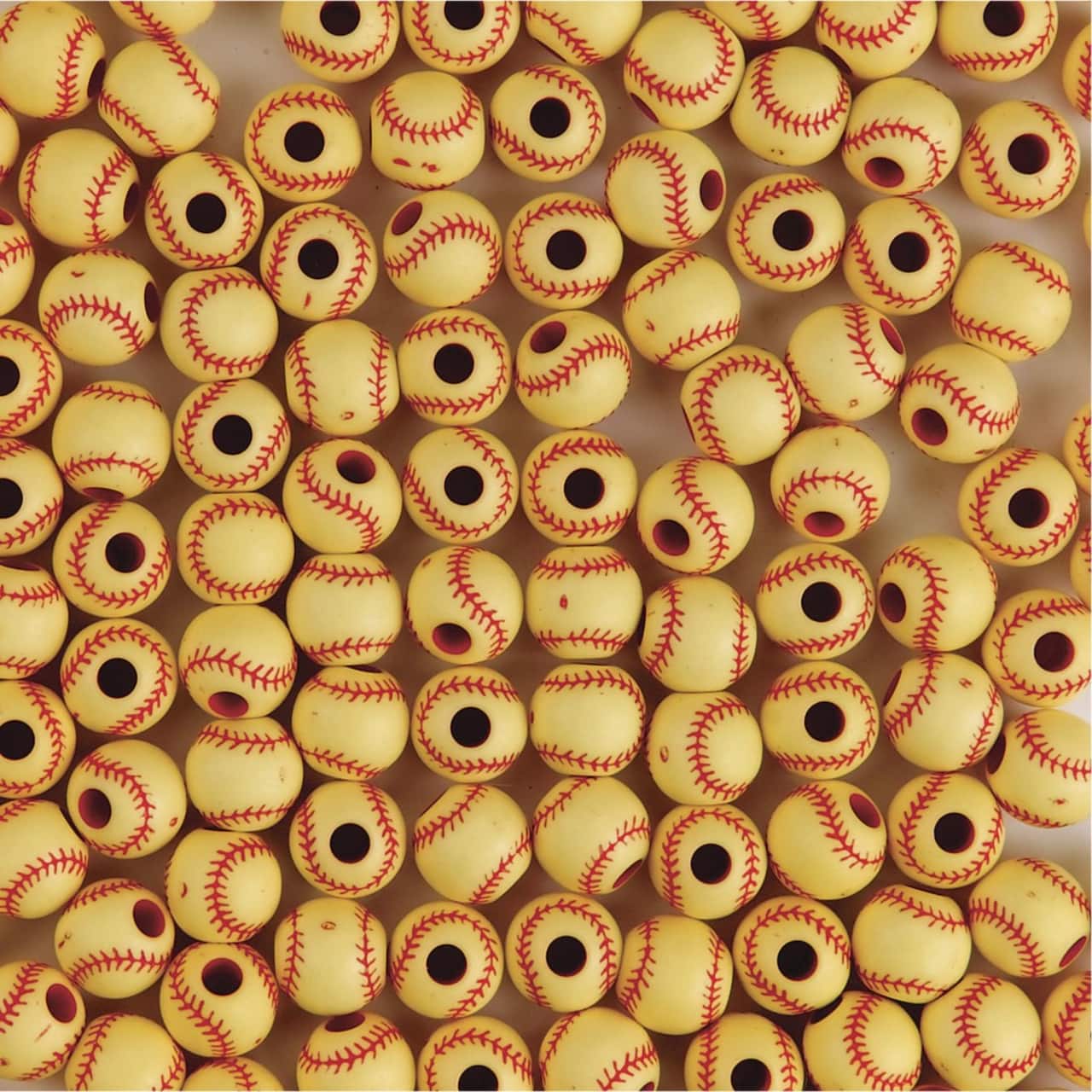 S&S® Worldwide Yellow Softball Plastic Beads, 12mm